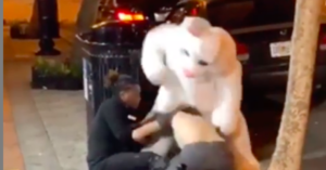 Easter Bunny Hops Into Fight On Sreets Of Orlando, Florida